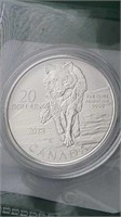 2013 Fine Silver $20 Coin NO TAX Wolf