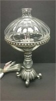 Pewter & Glass Table Lamp Working