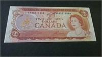 1974 Canada Unc 2 Dollar Banknote