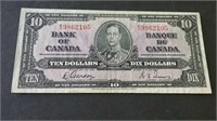 1937 Canada 10 Dollar Banknote AU
