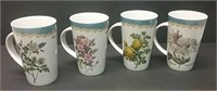 Four Kent Floral Pottery Tall Mugs