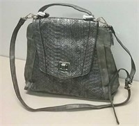 Unused Gorgeous Gray Fashion Handbag W/ Cross