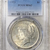 1923 Silver Peace Dollar PCGS - MS63