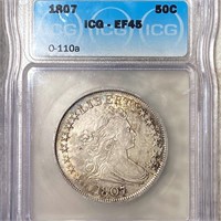 1807 Draped Bust Half Dollar ICG - EF45 O-110a