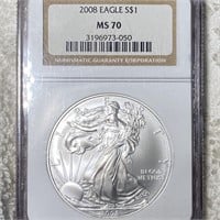 2008 Silver Eagle NGC - MS70