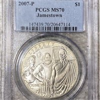2007-P Jamestown Silver Dollar PCGS - MS70