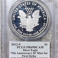 2012-S Silver Eagle PCGS - PR69DCAM