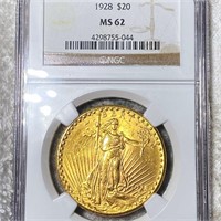 1928 $20 Gold Double Eagle NGC - MS62