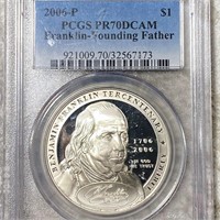 2006-P Franklin Silver Dollar PCGS - PR70DCAM