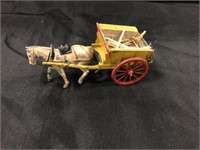 Early 20th Century Cast Lead Horse Drawn Carriage