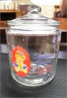 Glass Sunbeam canister w/ lid
