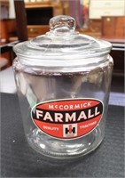 Glass Farmall canister w/ lid