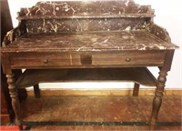 Marble-Top 2-Drawer Table 51"W x 23"D x 32"T