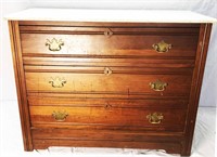 Marble-Top Chest of Drawers 38"W x 16"D x 31"T