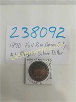 1890 Full Rim Carson City $1 Morgan Silver Dollar