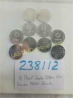 10 Proof Snake Pattern Ohio Precious Metals Rounds