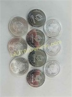 10 Assorted 1 oz. .999 Silver Rounds #1