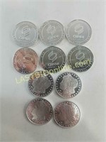 10 Assorted 1 oz. .999 Silver Rounds #2