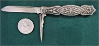 STERLING SILVER POCKET KNIFE-ORNATE HANDLE