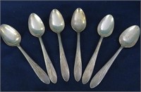 6 NATIONAL SILVER COMPANY DEMITASSE SPOONS