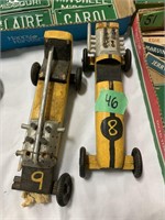(2) Wooden Slot Cars