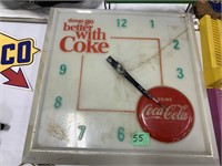 Coca Cola Clock- Damaged-Works