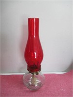 Oil Lamp Red Chimney