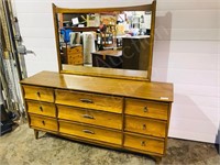 9 Mirrored dresser & night stand