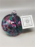 hand blown Calico vase - approx 4"