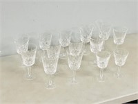 14 pcs Waterford crystal stemware-1 chip ( glass)