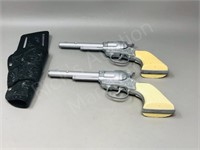 Pair of Daisy cap guns & 1 holster