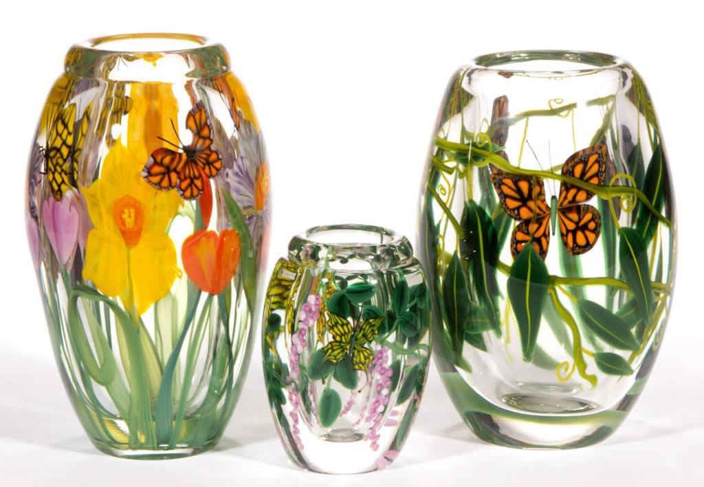 Selection of Steven Lundberg / Lundberg Studios Paperweight Vases