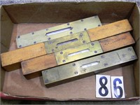 4 – Small wooden & brass plate levels: J.J.