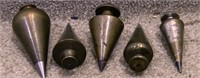 5 – Assorted steel tip brass plumb bobs, G
