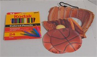Lot wl Kodak Colored Pencils and Various Sports