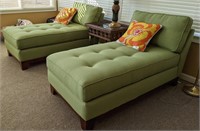 Green Padded Lounge Chairs. Bidding on one times