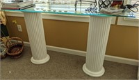 Column Base Glass Table