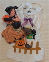 Lot w/ Hanging Ghost Decoration and Sitting Witch