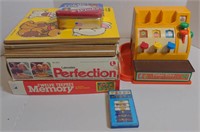 Lot w/ Board Games and Toy Cash Register