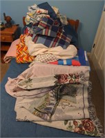 Large Lot of Blankets and Bedding