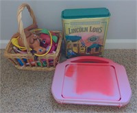 Lot w/ Lincoln Log Set, Various Toys, and Crayola