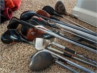 Lot of Various Golf Club Drivers and Wedges.