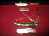 5pc Vintage Folding Knives - Advertising, etc