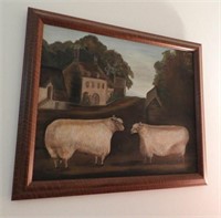 Original oil on canvas of sheep  23” x 17”