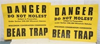 2- WISCONSIN BEAR TRAPPING SIGNS ! -F-1