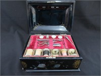 An Early Ebonized/Inlaid Chinoiserie Sewing Box