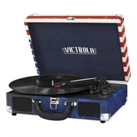 $48 Bluetooth Suitcase Record Player with 3-Speed