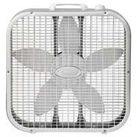 $19 20 in. 3 Speed White Box Fan with Save-Smart