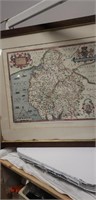 28x24 framed map note discoloration edges