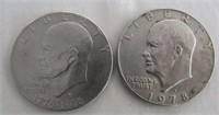 1976-D Eisenhower & 1978-D Eisenhower $1 40%Silver